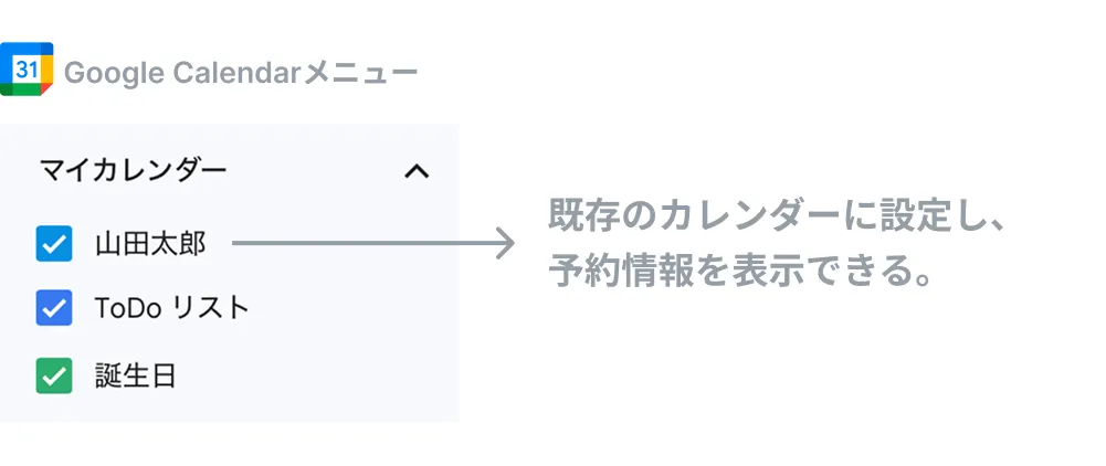 予約管理システム部 山田太郎 Googleカレンダー連携イメージ3
